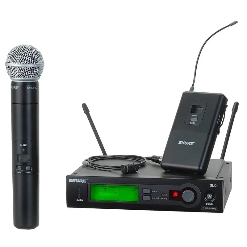 Shure SLX Dual Wireless Mic with WL185 & SM58 G4