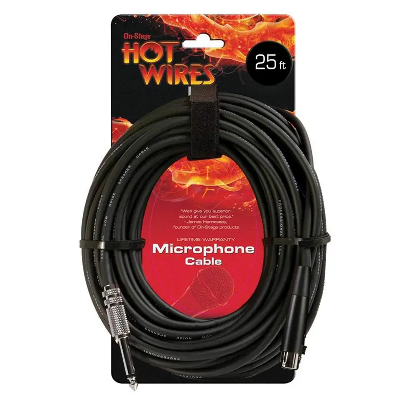On Stage Microphone Cable 25Ft XLR To 1/4