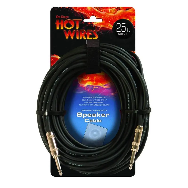 On Stage Speaker Cable 25Ft 1/4 To 1/4