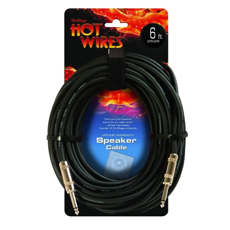 On Stage Speaker Cable 6Ft 1/4 To 1/4