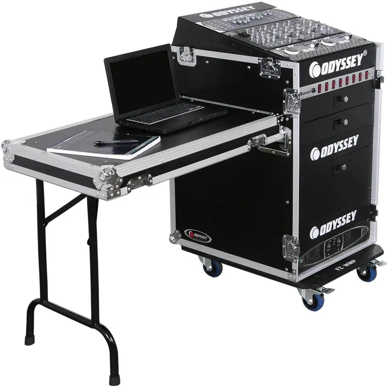 Odyssey ATA Rack 13U x 16U w Wheels & Side Table