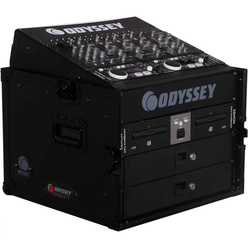 Odyssey Black ATA Combo Rack 10U Top 6U Bottom