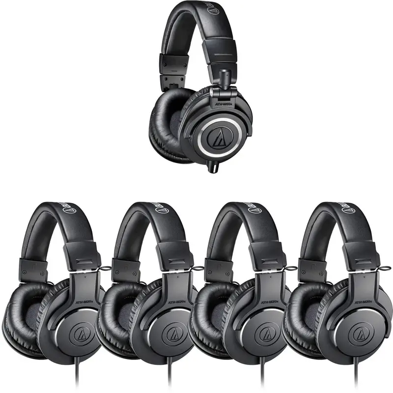 Audio Technica Studio Headphone Bundle (1) ATH-M50X (4) ATH-M20X