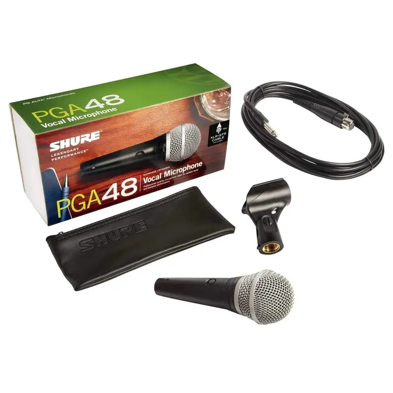 Shure PGA48-QTR Dynamic Vocal Microphone with XLR-QTR Cable