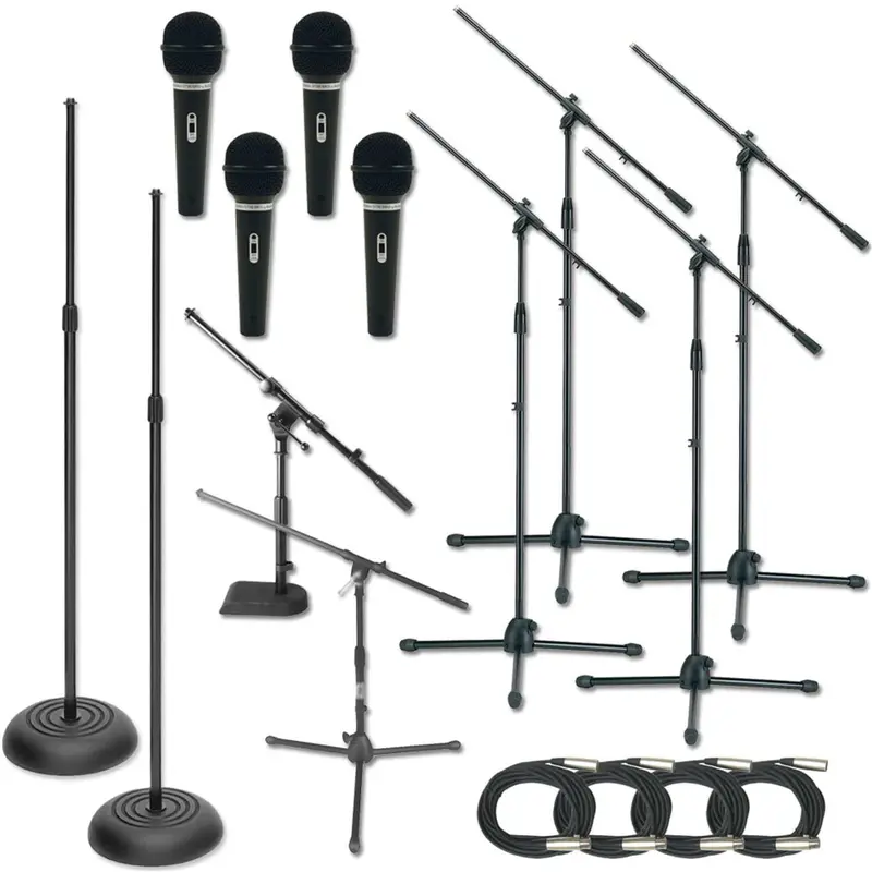 Professional Stage Stand Microphone And Cable Pa