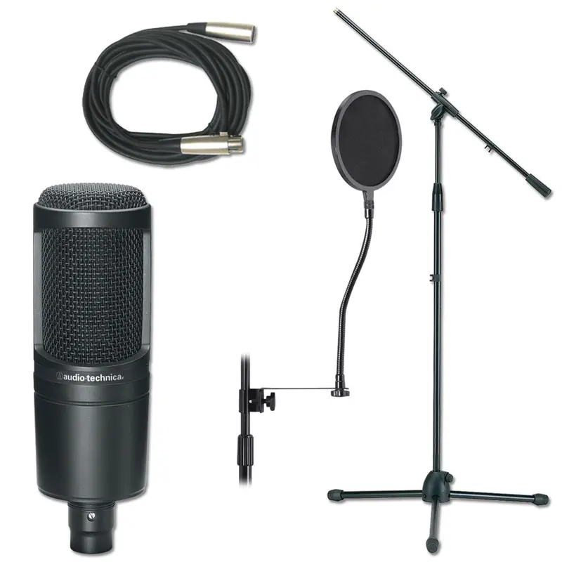 Professional Studio Mic Stand And Cable Package