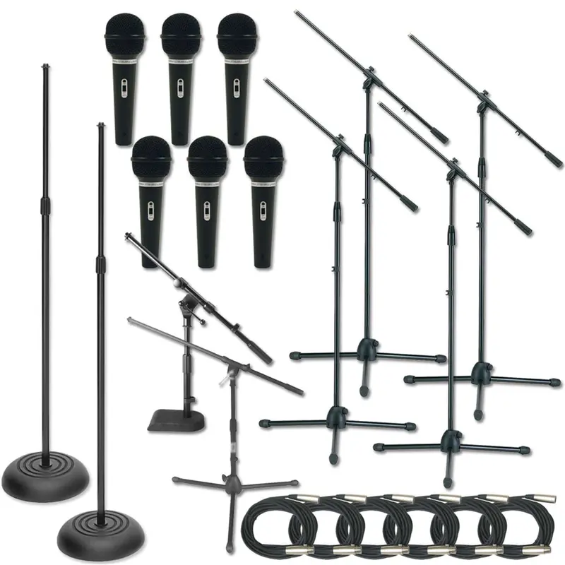 Premium Stage Stand Microphone And Cable Pack