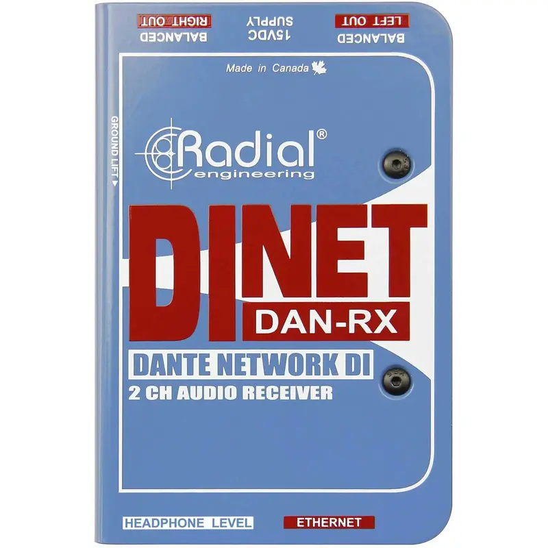 Radial DiNet Dan-RX 2-Channel Dante Audio Receiver