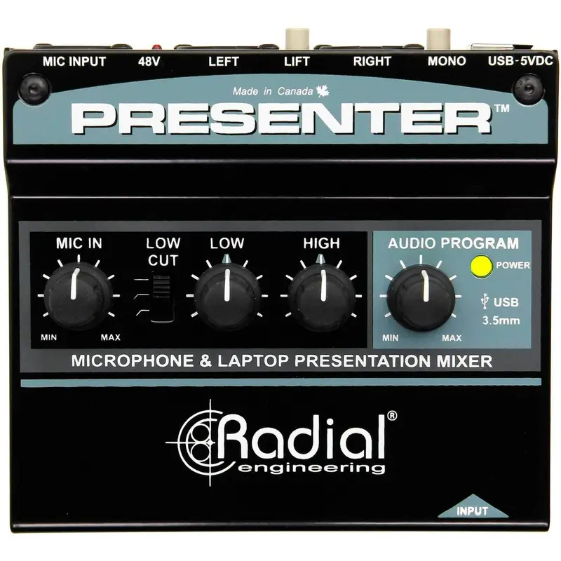 Radial Presenter Presentation Mixer with Mic Preamp