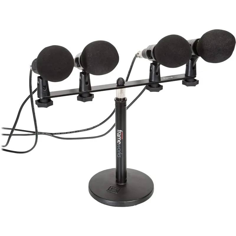 Gator GFWMIC1TO4 Frameworks Dual Stereo Microphone Mount Bar