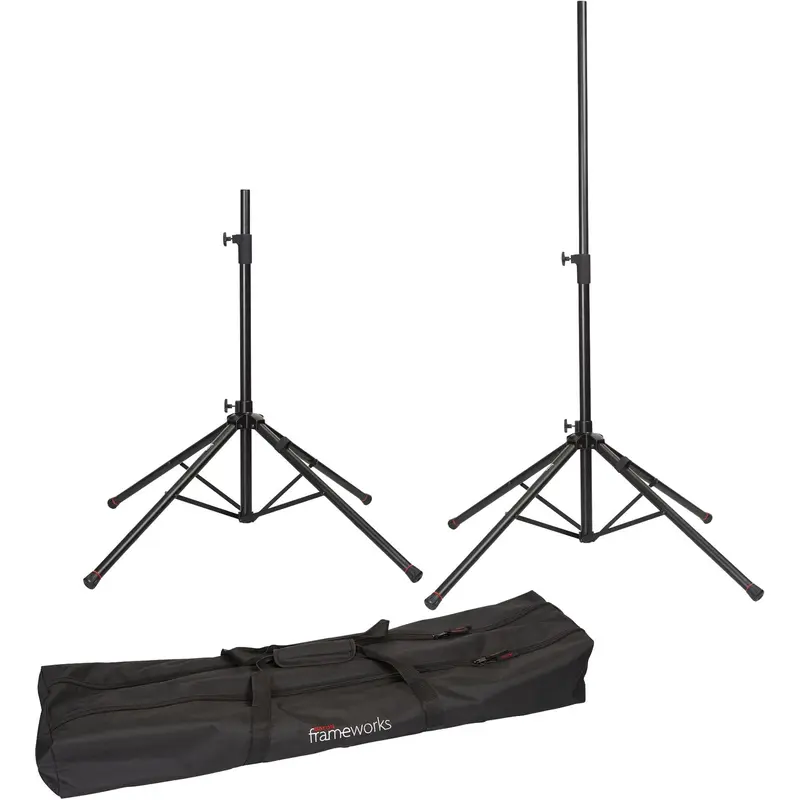 Gator Two Quad Base Spkr Stand With Carry Bag