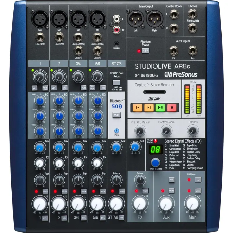 PreSonus StudioLive AR8C 8-Channel USB-C Hybrid Mixer