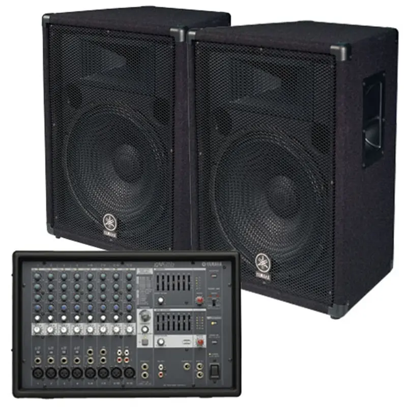 Yamaha EMX212S Powered Mixer & 2 Br12 Bundle