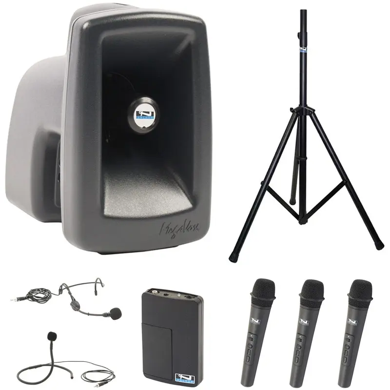 Anchor Audio 512439 MegaVox System 4 - 3x Handheld / 1x Lapel / 1x Headband Wireless Microphones