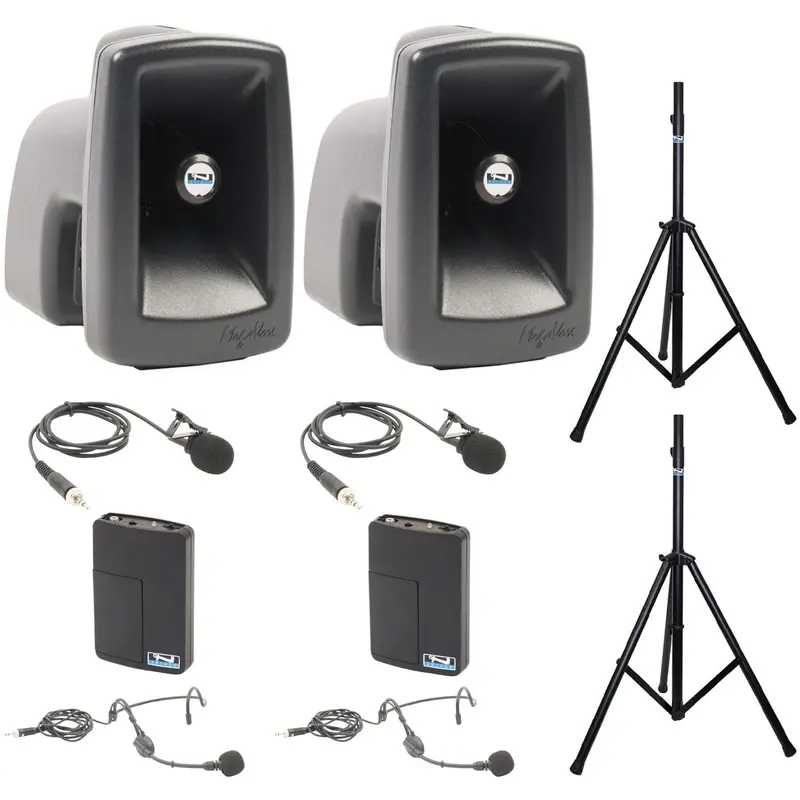Anchor Audio 560290 MegaVox Pair AIR X2 - Anchor-Air / 2x Lapel / 2x Headband Wireless Microphones