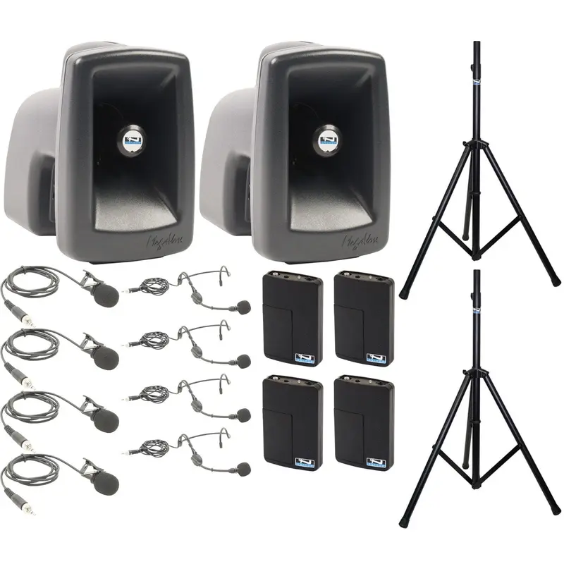 Anchor Audio 560490 MegaVox Pair AIR X4 - Anchor-Air / 4x Lapel / 4x Headband Wireless Microphones