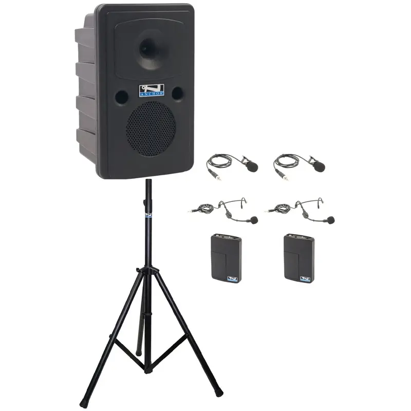 Anchor Audio 611290 Go Getter 2 System 2 - 2x Lapel / 2x Headband Wireless Microphones