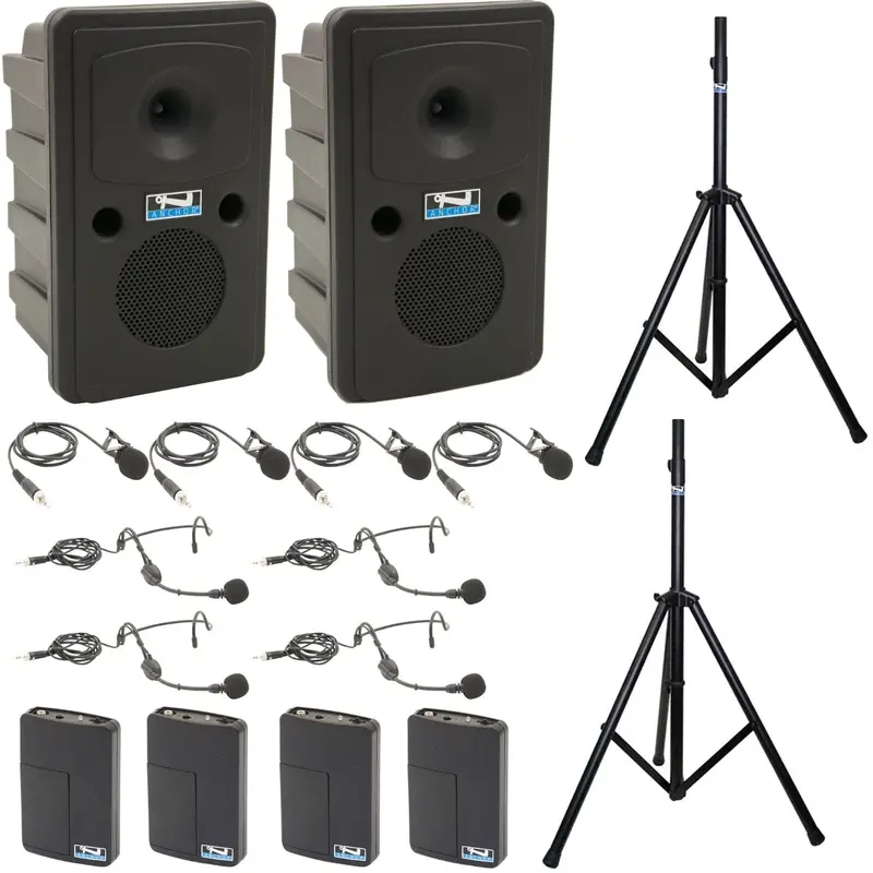 Anchor Audio 660490 Go Getter 2 Pair AIR X4 - Anchor-Air / 4x Lapel / 4x Headband Wireless Mics