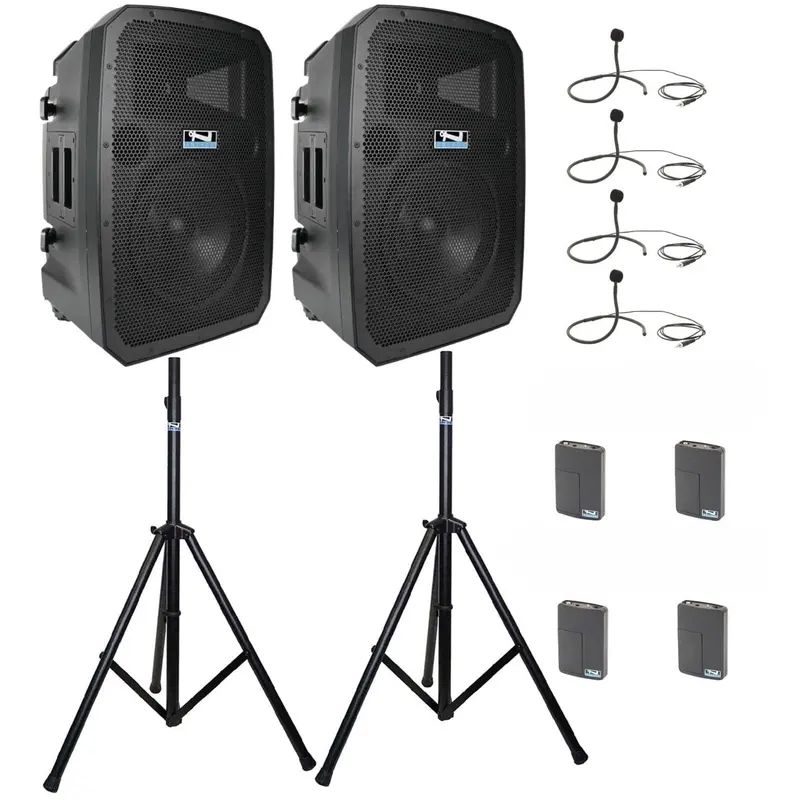 Anchor Audio 788470 Liberty 3 Dual Hub - AnchorLink 3 / AnchorFlex / 4x Collar Mics / Stands
