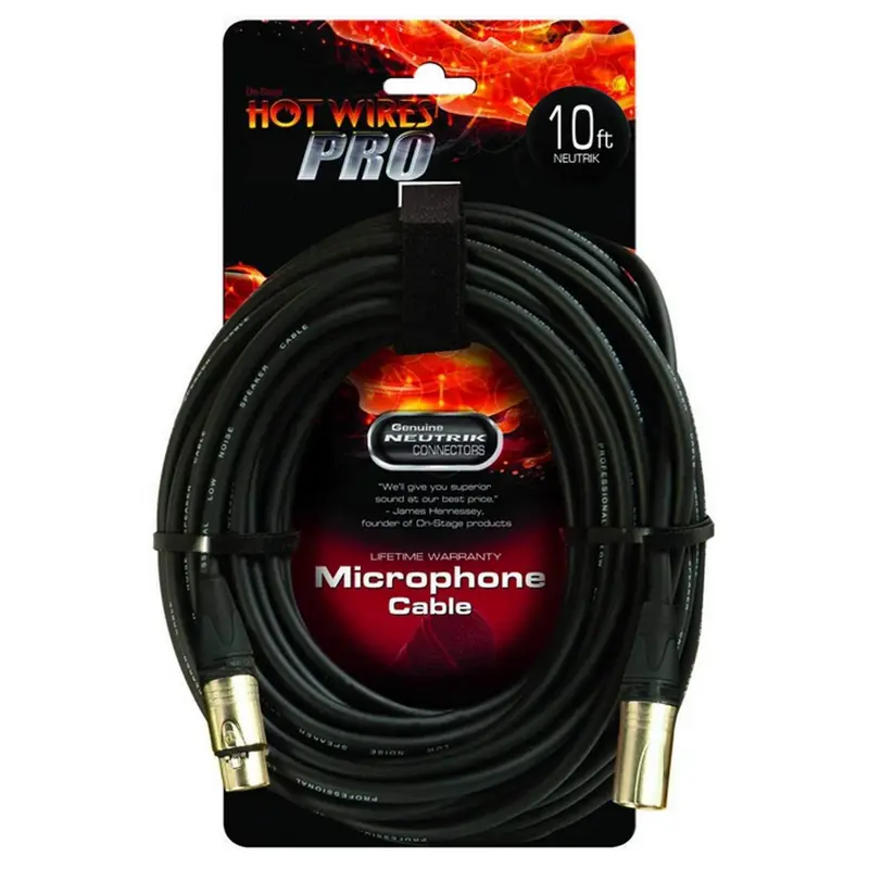 On Stage Pro Microphone Cable 10Ft XLR To XLR