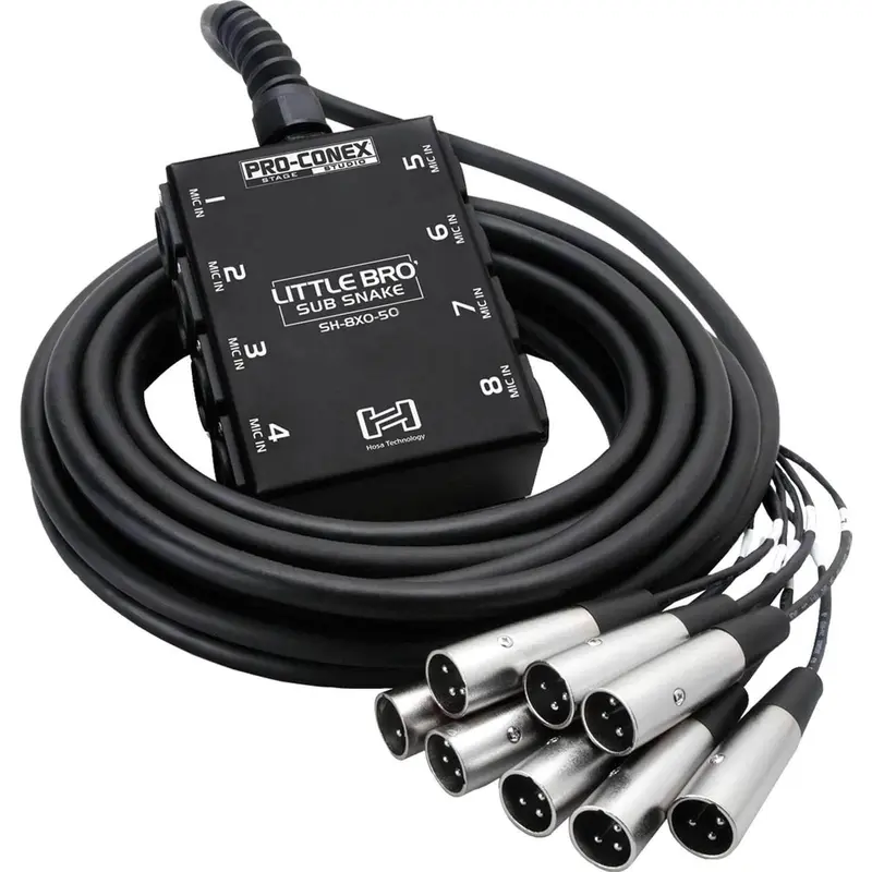 Hosa SH-8X0-50 Little Bro 8Ch Sub Snake 50Ft