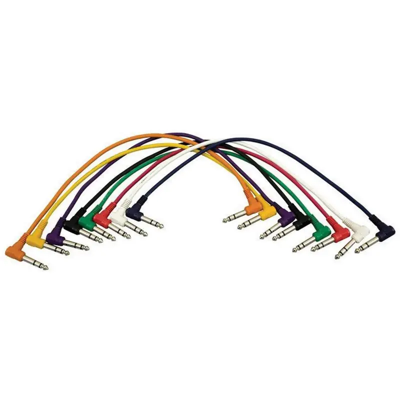 On Stage 1/4 Right Angle Patch Cable (8 Pack)