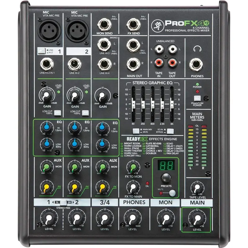 Mackie ProFX4v2 4-Channel Analog Mixer with FX