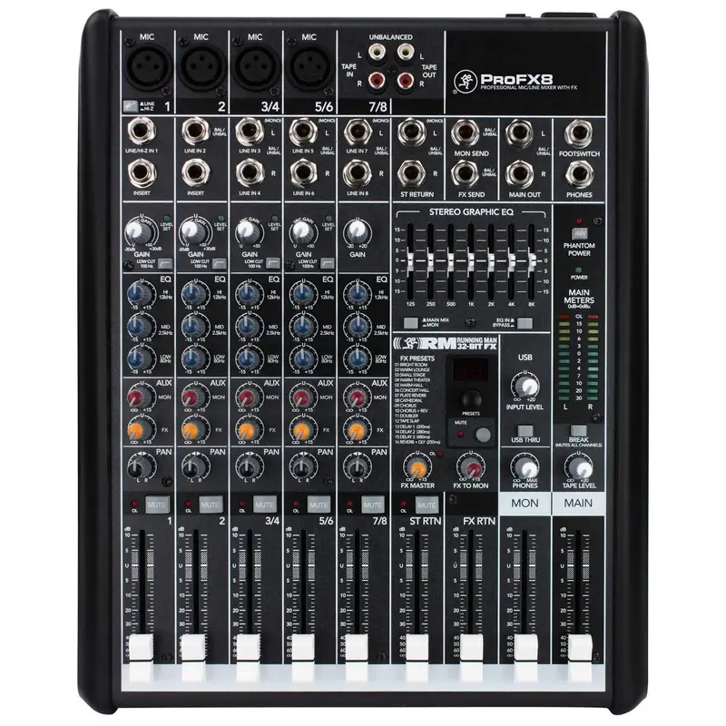 Mackie PROFX8 8 Ch Compact PA Mixer w USB Effects