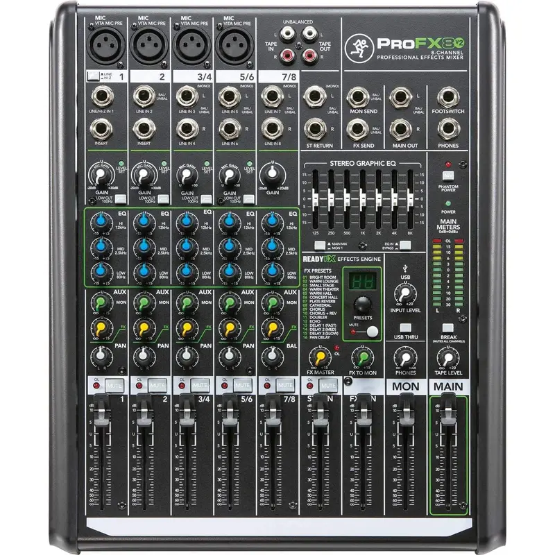 Mackie ProFX8v2 8-Channel PA Mixer with USB & FX
