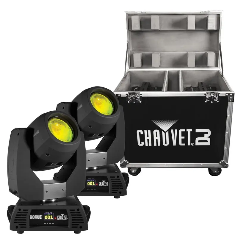 Chauvet Rogue R1 Beam 2 Pack with Flight Case