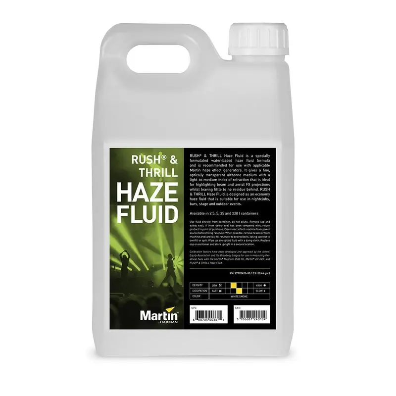 Martin Rush & Thrill Water-Based Haze Fluid 2.5-Liter (0.6 Gallons)