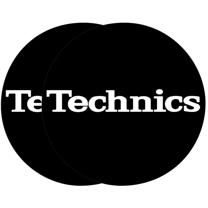 Technics MTC Slipmat Black with White Logo- Pair