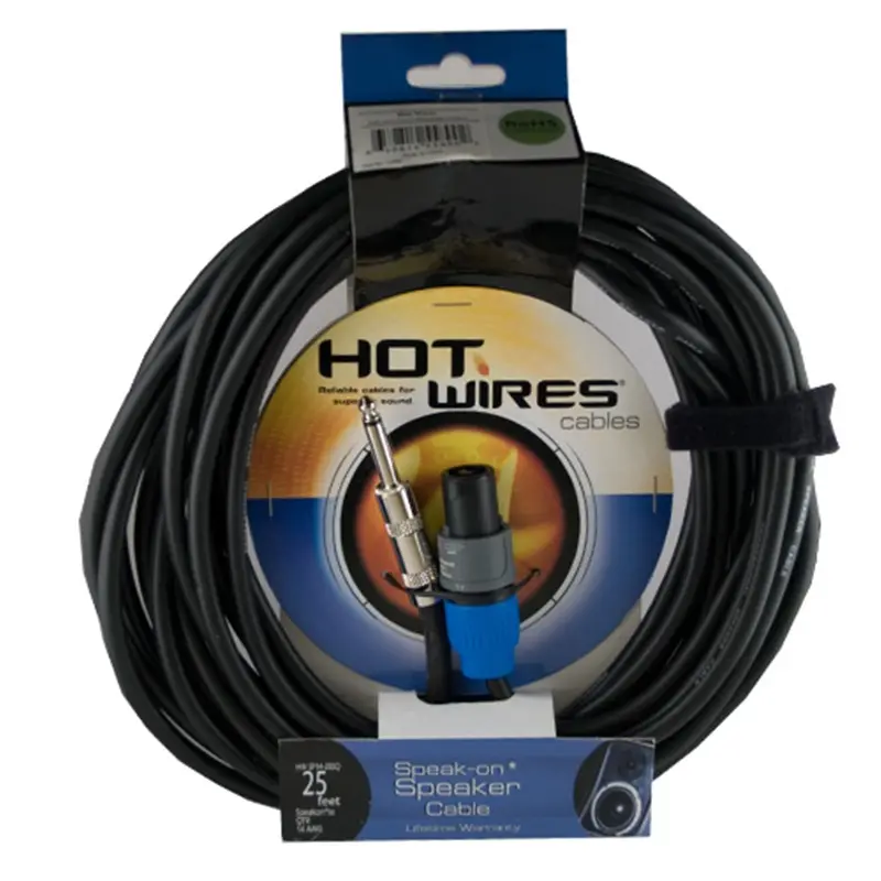 Hot Wires Tour Grade Speaker Cable 25 Ft Speakon To 1/4 Inch