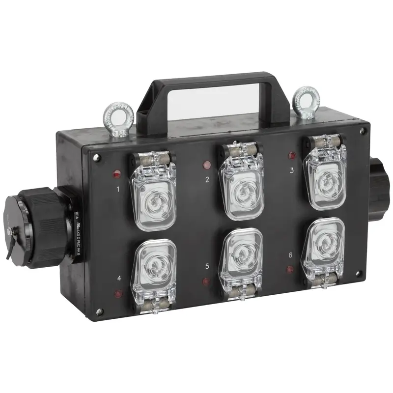 RCF CBL LKS 19 BREAKOUT Weatherproof Power Box - LKS19 Input / Output to 6X PowerCON Outputs