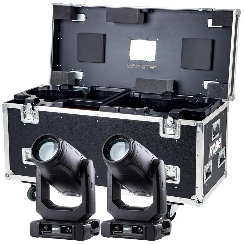 Robe 1071 8732 iESPRITE Dual 650 Watt HP White LED Moving Lights with Top Loader Case