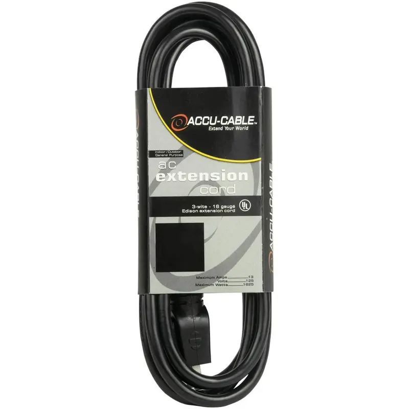 Accu-Cable EC-163-10 10 Foot 16G AC Extension Cord