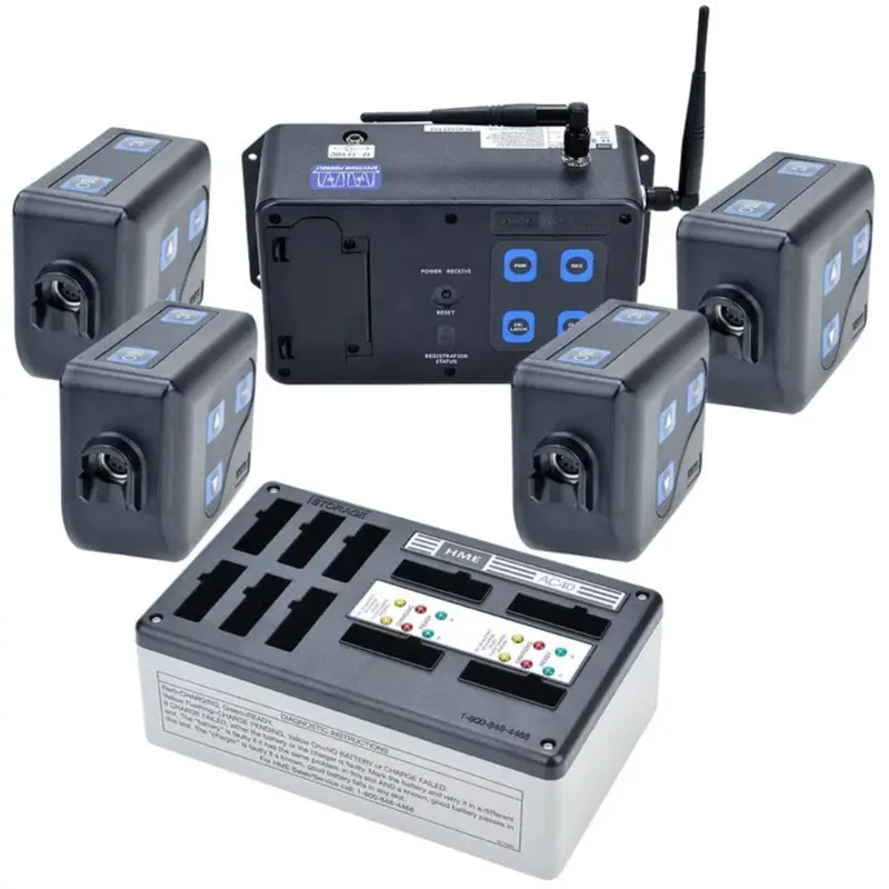 Clear-Com DX100 System 4-User Bundle 1-Channel 2.4GHz (No Headsets) with Base and 4x Beltpacks