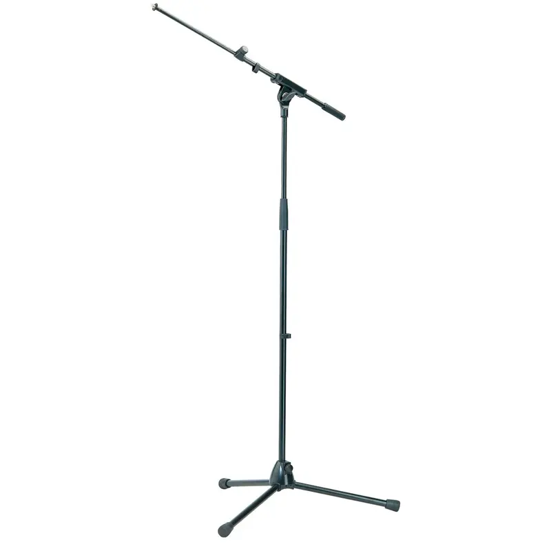 K&M 21075.525.55 Tripod Microphone Stand with Telescopic Boom Arm - Black