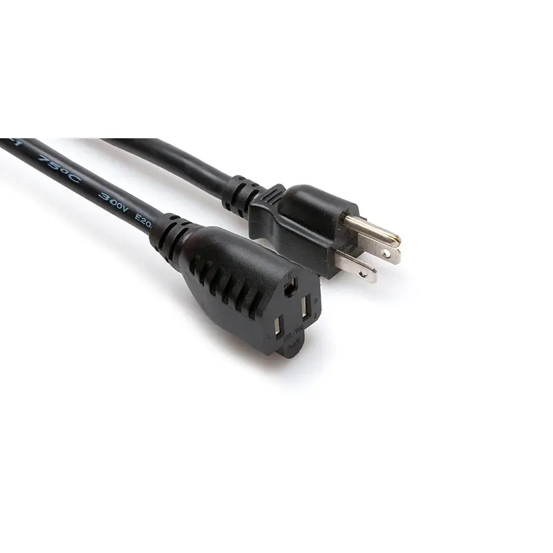 Extension Cord Grounded AC Cord  Black 14 AWG 25-Foot