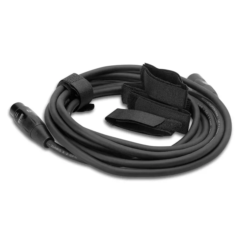 Hosa Black Hook & Loop Velcro Cable Wrap 8-Inch (5pcs)