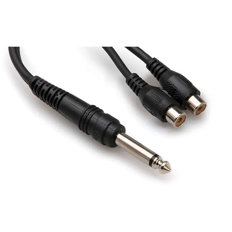 Y-Cable 1/4 (M) Mono to Dual RCA (F)