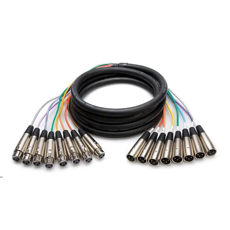 6.5 Ft 8-Ch XLR (M) to XLR (F) Balanced Snake
