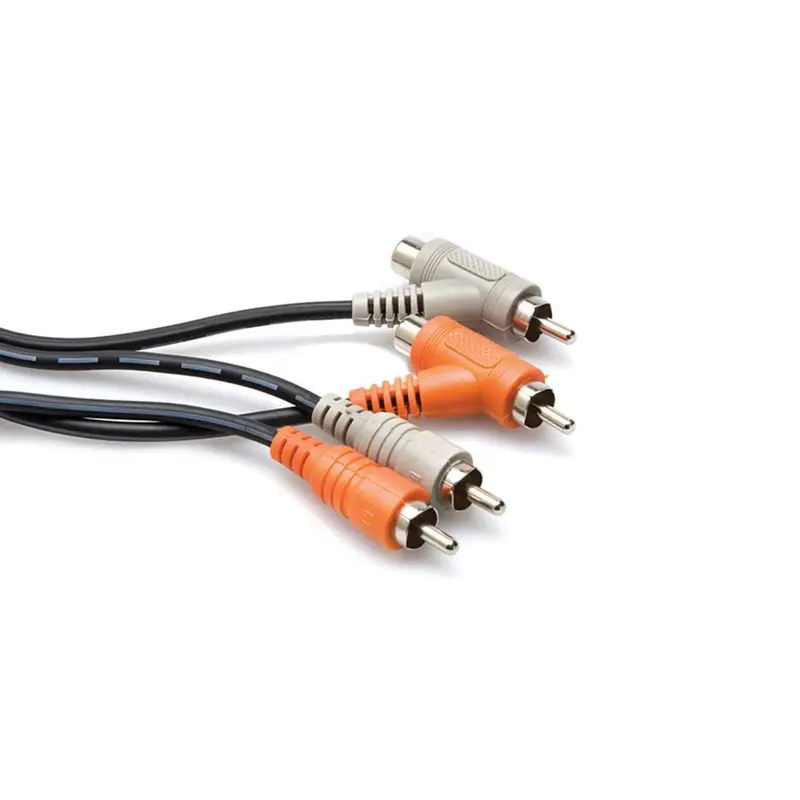 Hosa CRA-201PB Dual RCA to Dual Piggyback RCA Cable 1m