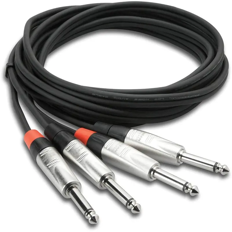 Professional 5Ft Dual 1/4 TS Male Audio Cable