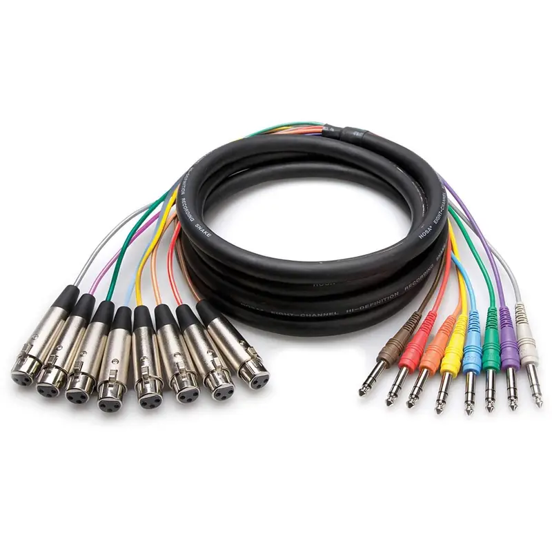 23.1 Ft 8-Ch XLR (F) to 1/4 (M) Balanced Snake