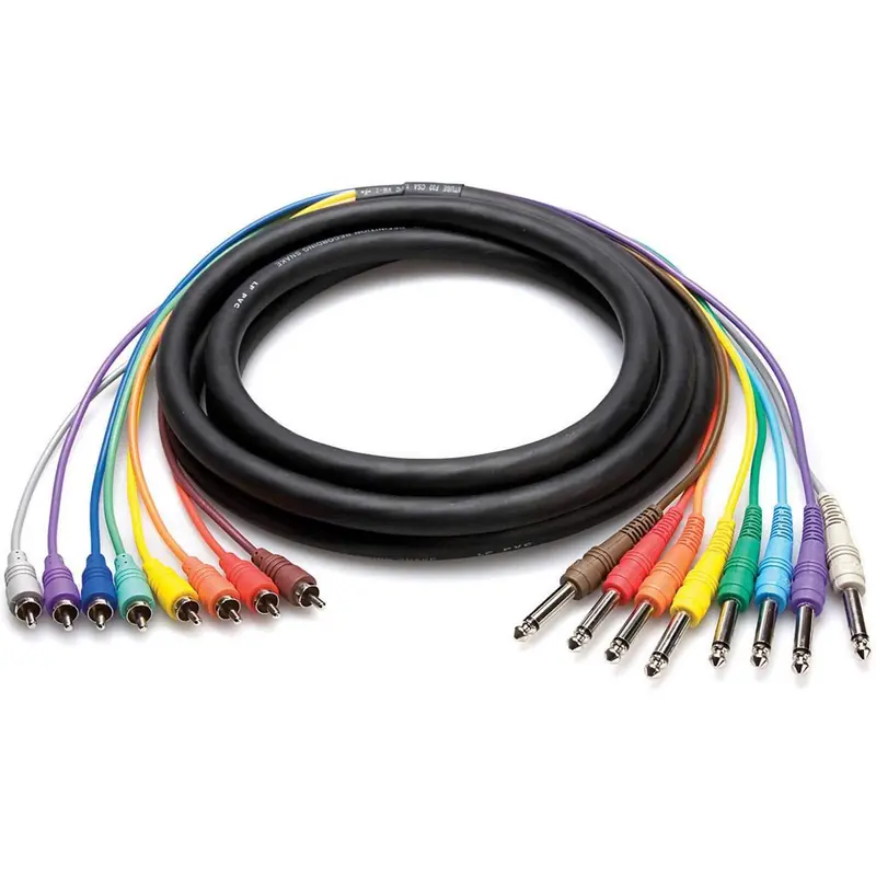 6.6 Ft 8-Ch Snake RCA (M) to 1/4 (M) Unbalanced