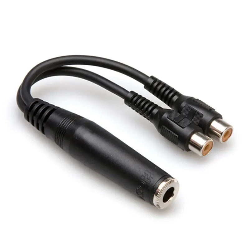 Hosa YRA-115 1/4-Inch TS (F) to Dual RCA (F) Y-Cable