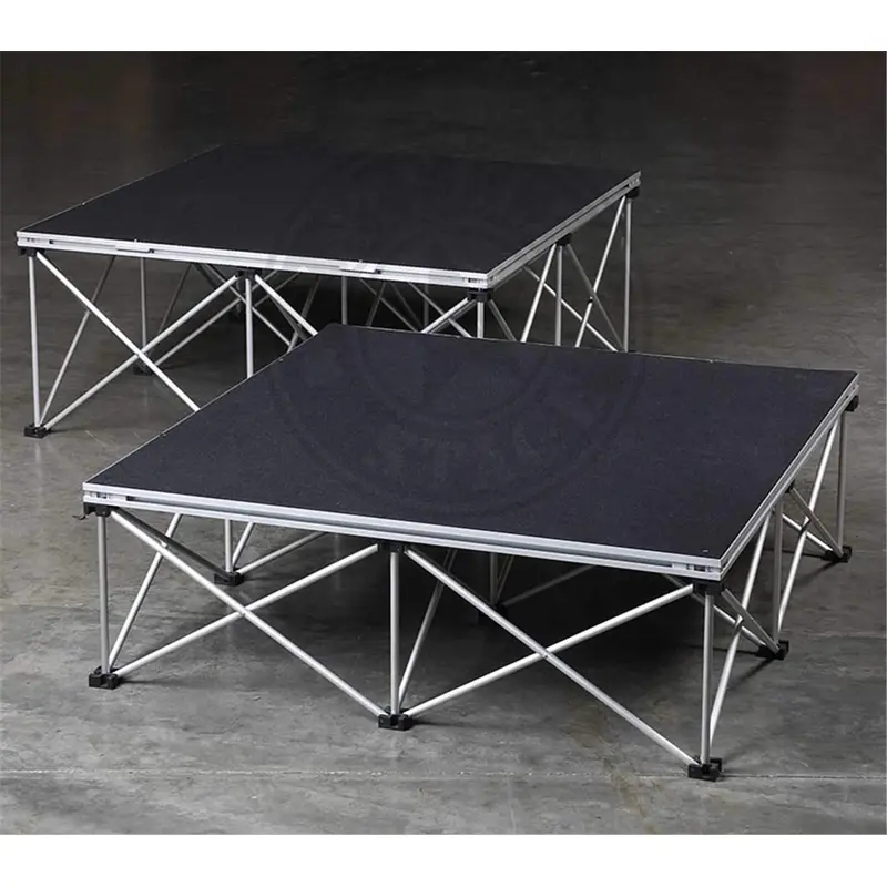 IntelliStage ISP3X3CD 3 Ft x 3 Ft Square Carpeted Stage Platform (2-Pack)