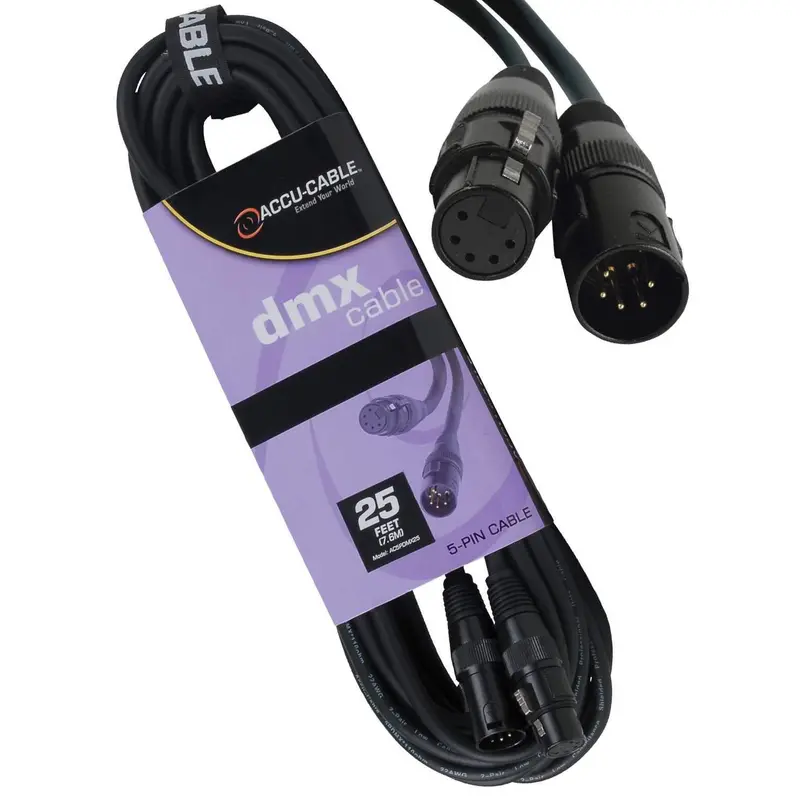Accu-Cable DMX 5-Pin 25 ft Data & Lighting Cable
