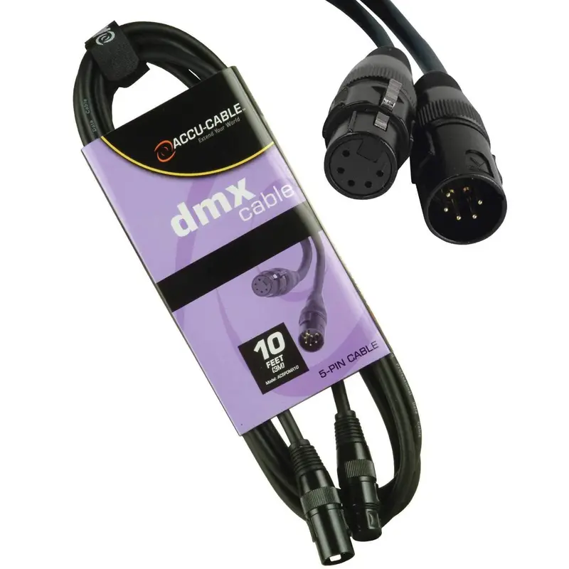 Accu-Cable DMX 5-Pin Data Cable 10 Foot